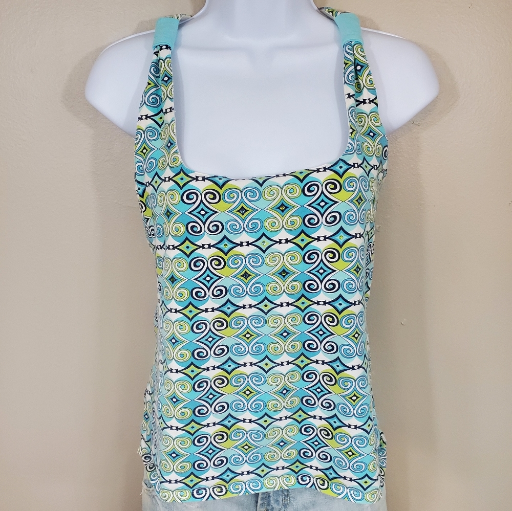 B.Y.B.B. Workout Racerback Tank With Built-in Shelf Bra & Gems on Front